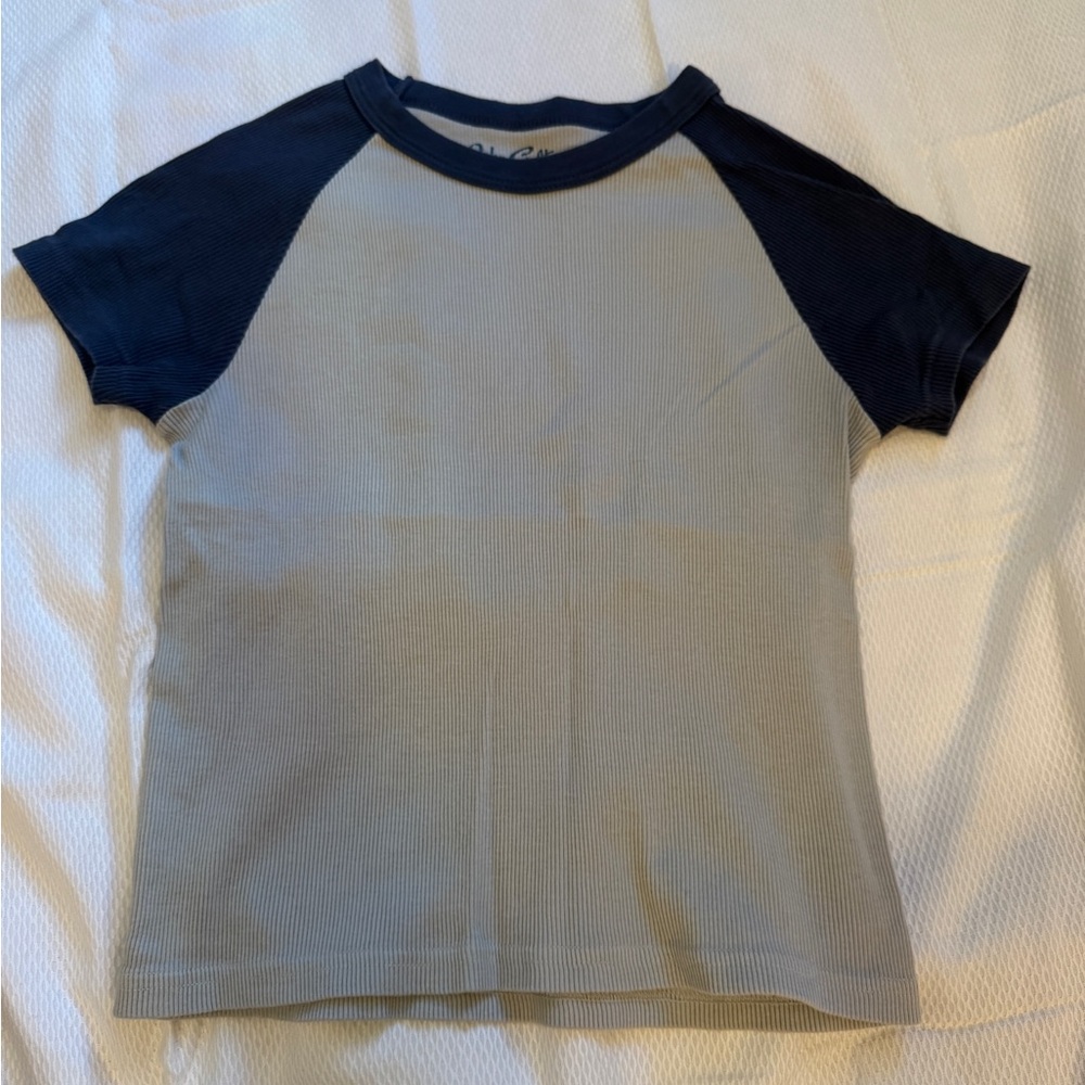 Brandy Melville Navy and Gray baseball T-Shirt